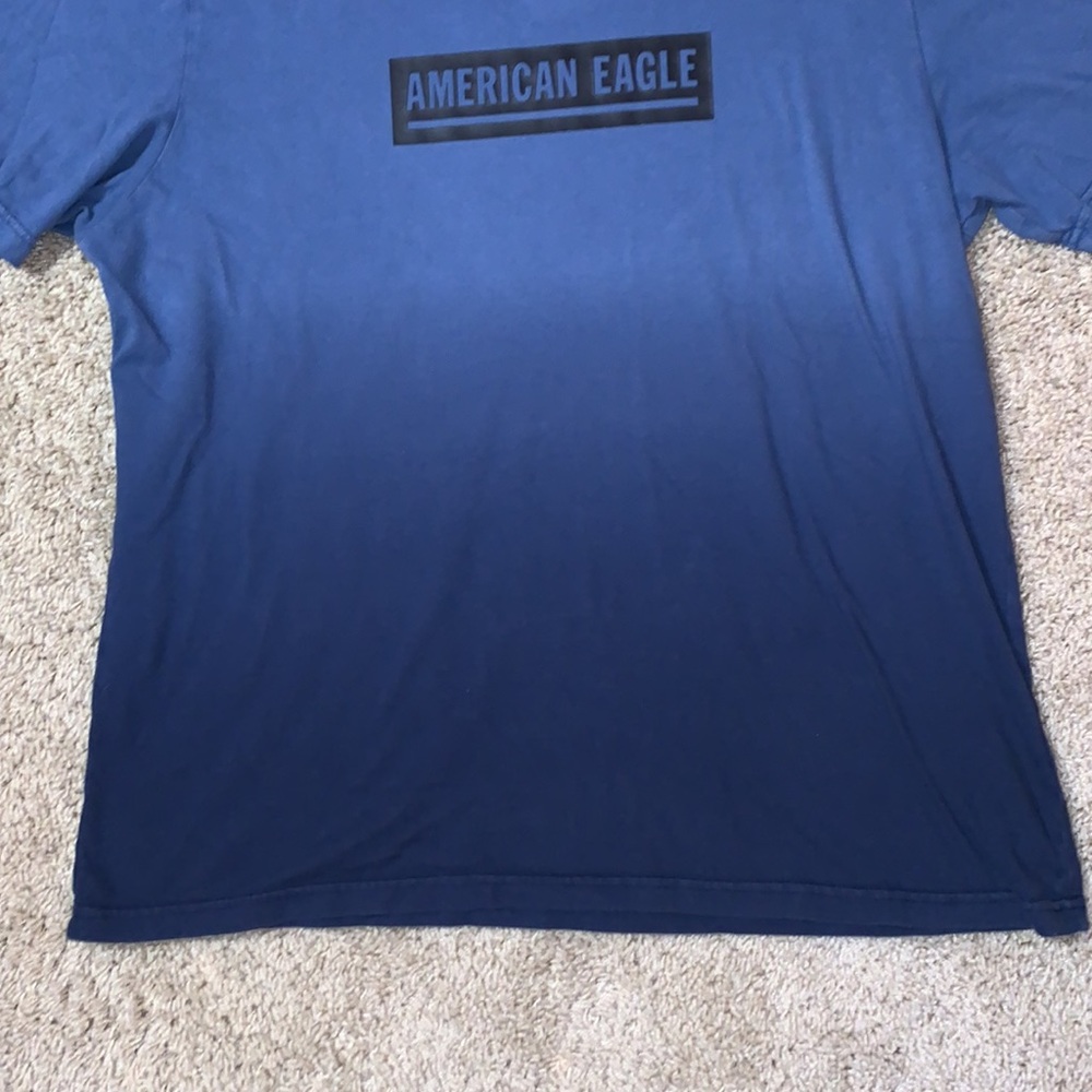 Men’s American Eagle Outfitters Blue Ombré Logo Short Sleeve T-Shirt Large - Picture 4 of 7